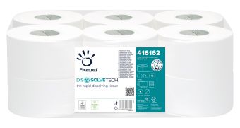 Dissolve Tech 1 Ply Mini Jumbo Toilet Rolls - White