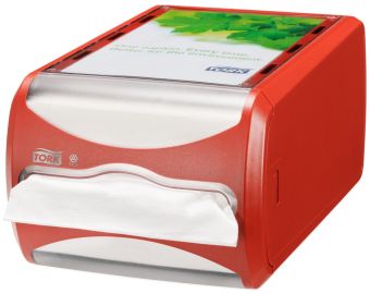 Tork Xpressnap® Countertop Napkin Dispenser - Red