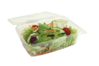 Rectangular Salad Container with Hinged Lid - 375ml