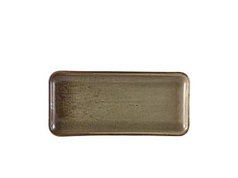 GenWare Terra Porcelain Narrow Rectangular Plates - 27cm - Smoke Grey