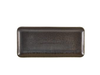 GenWare Terra Porcelain Narrow Rectangular Plates - 31cm - Cinder Black