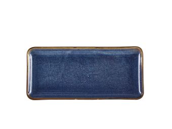 GenWare Terra Porcelain Narrow Rectangular Plates - 31cm - Aqua Blue