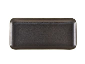 GenWare Terra Porcelain Narrow Rectangular Plates - 36cm - Cinder Black