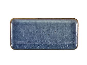 GenWare Terra Porcelain Narrow Rectangular Plates - 36cm - Aqua Blue