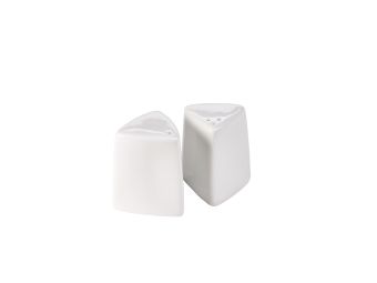 GenWare Porcelain Triangular Salt Shakers - 6cm - White