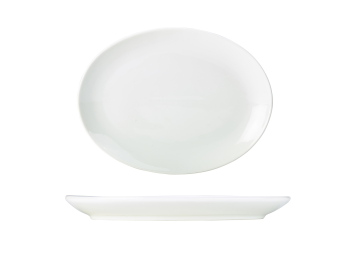 GenWare Porcelain Oval Plates - 21cm - White