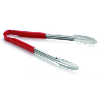 Stainless Steel Utility Tongs - 12" - Red