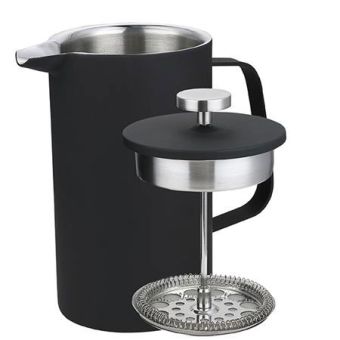 Sunnex Stainless Steel Cafetiere - 1L - Black