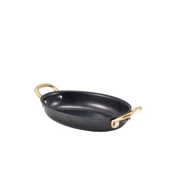 GenWare Vintage Steel Oval Dishes - 16.5cm x 12.5cm - Black