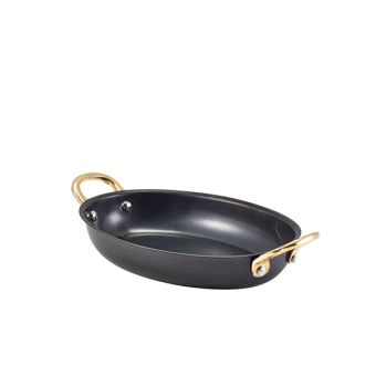 GenWare Vintage Steel Oval Dishes - 18.5cm x 13.5cm - Black