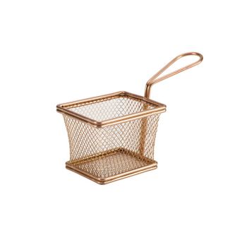 Rectangular Serving Fry Basket - 10cm - Copper