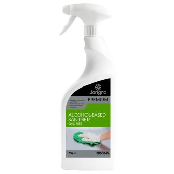 Jangro Premium Alcohol-Based Sanitiser - QAC Free - 750ml