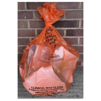 Clinical Medium Duty Waste Sacks - 90L / 5kg - Orange
