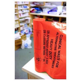 Clinical Heavy Duty Waste Sacks - 90L / 10kg - Orange