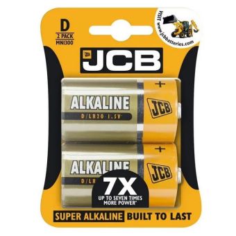 JCB Super Alkaline Batteries - 2 Pack - D