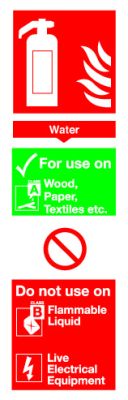 Water Fire Extinguisher Sign - Self Adhesive
