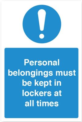 Personal Belongings Notice Vinyl Sticker