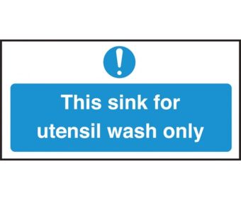 Utensil Wash Sink Only Vinyl Sticker