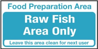 Raw Fish Area Only Vinyl Sticker