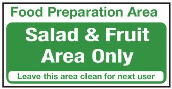 Salad and Fruit Area Only Vinyl Sticker
