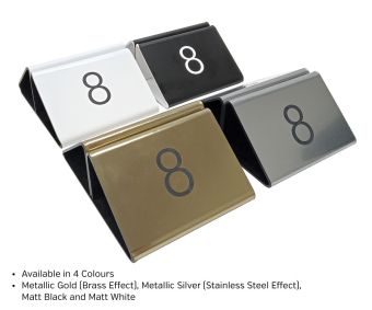 Laser Engraved Numbered Menu Holder - Silver