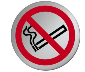 No Smoking Rigid Sign - Silver