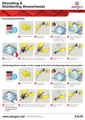Jangro Descaling & Disinfecting Showerheads Wall Chart - A4