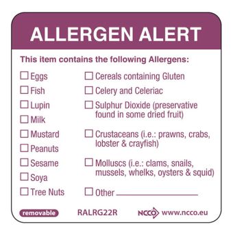 Removable Allergen Alert Labels