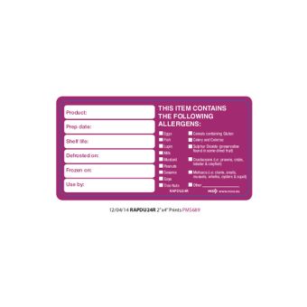 Removable Allergen Alert / Shelf Life Labels
