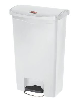 Slim Jim Front Pedal Waste Bin - 50L - White