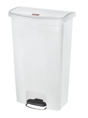 Slim Jim Front Pedal Waste Bin - 68L - White