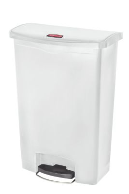 Slim Jim Front Pedal Waste Bin - 90L - White