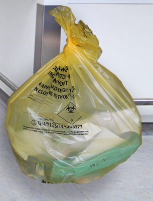 Clinical Medium Duty Waste Sacks - 90L / 8kg - Yellow