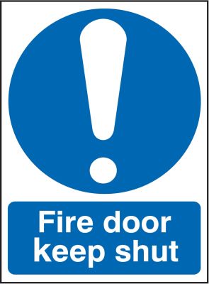 Fire Door Keep Shut Symbol Sign - Self Adhesive