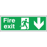 Fire Exit Sign - Rigid - Arrow Down