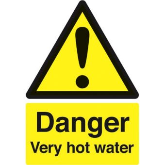 Danger Hot Water Sign - Rigid