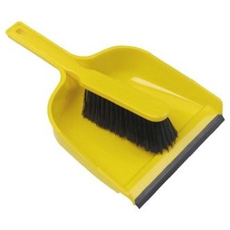 Stiff Dustpan and Brush Set - Yellow