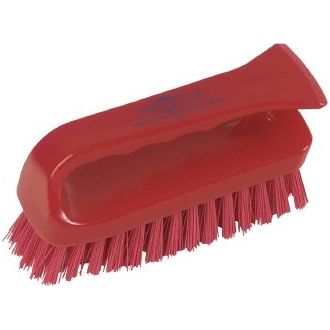 Stiff Grippy Hand Scrubbing Brush - 152mm - Red