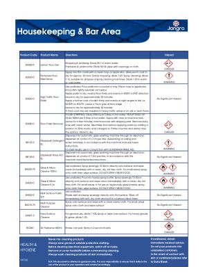 Jangro Housekeeping Cleaning Schedule Wall Chart - A3
