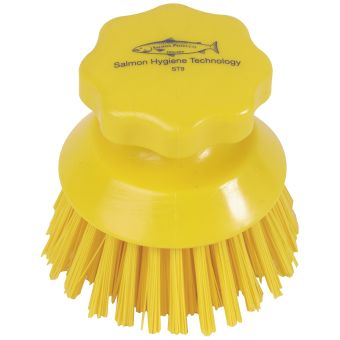 Hygiene Round Hand Scrubbing Brush - 115mm - Yellow