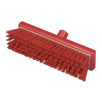 Hygiene Stiff Flat Sweeping Broom Head - 305mm - Red