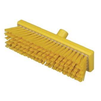 Hygiene Stiff Flat Sweeping Broom Head - 305mm - Yellow