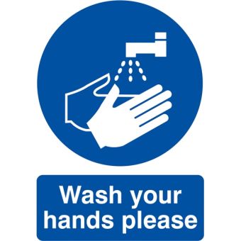 Wash Your Hands Sign - Rigid