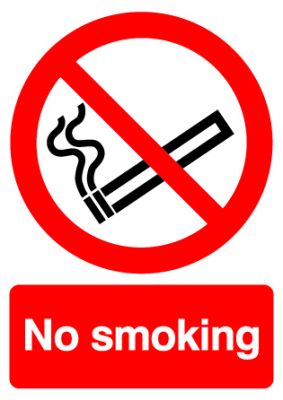 No Smoking Sign - Rigid - 297mm