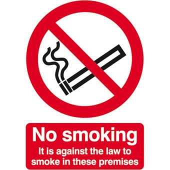 No Smoking Law Sign - Rigid - 297mm