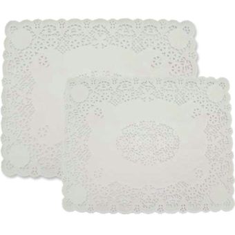 Paper Lace Tray - 35.5cm x 25.5cm - White